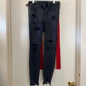 Black distressed jeans